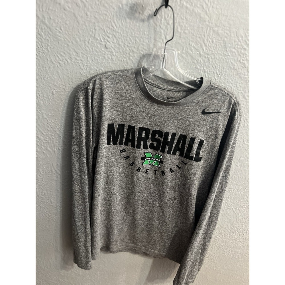 Nike Marshall Basketball Mens Gray Long Sleeve Shirt Size Small